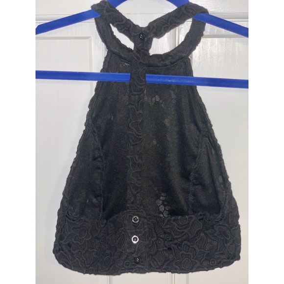 Olivaceous Tops - Black open back crop halter